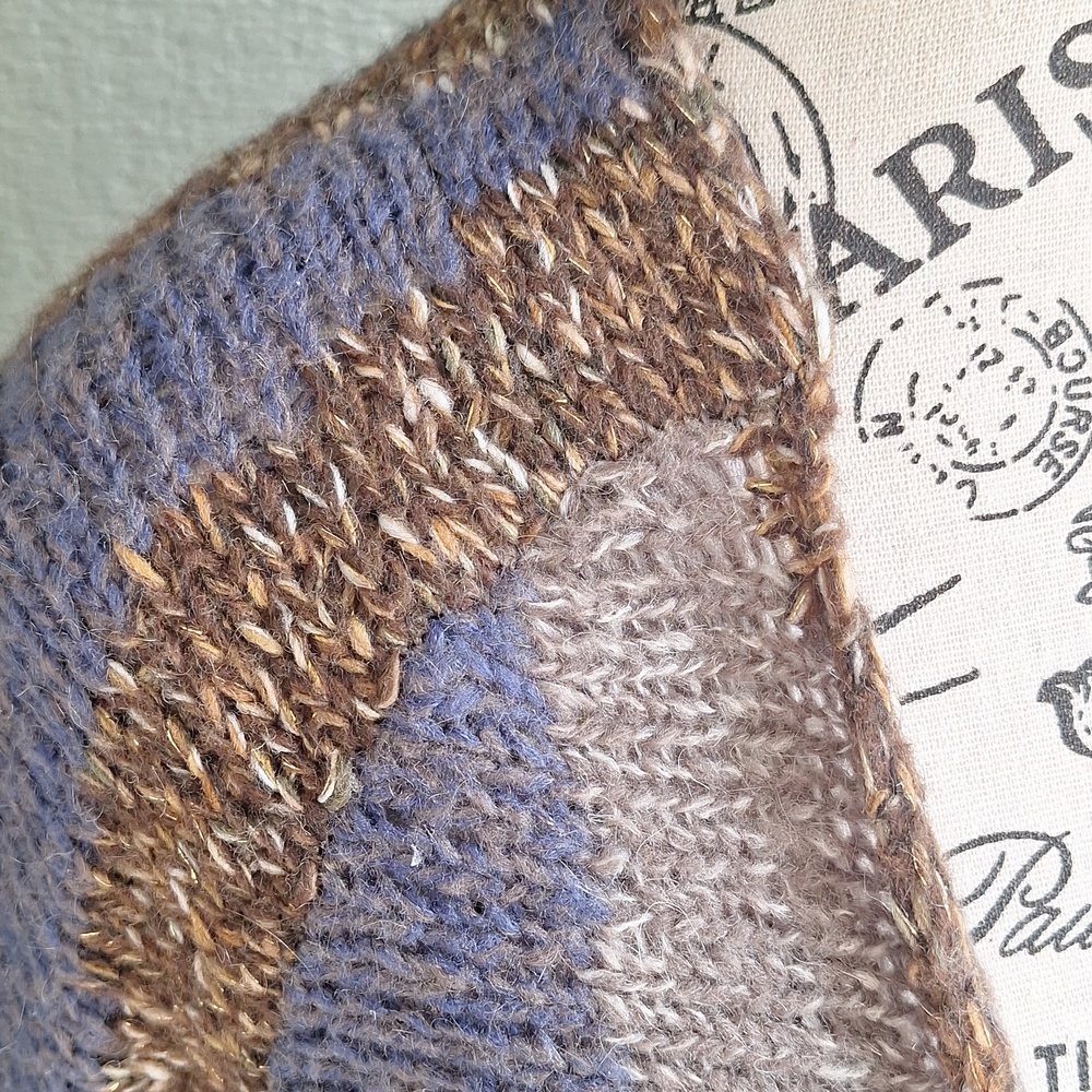 Zadig & Voltaire Deluxe Italian Wool Mohair Maxi Sweater Cardigan Blue Brown S - Picture 5 of 13